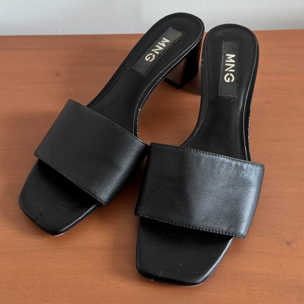 MANGO Leather Block heel Sandals